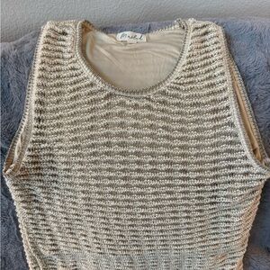 Marled Silver Trim Knit Top